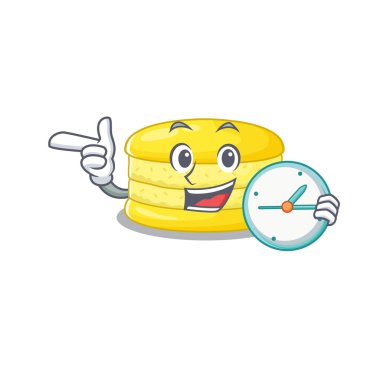 Çizgi film karakteri konsepti limonlu makaronun saati var. Vektör illüstrasyonu