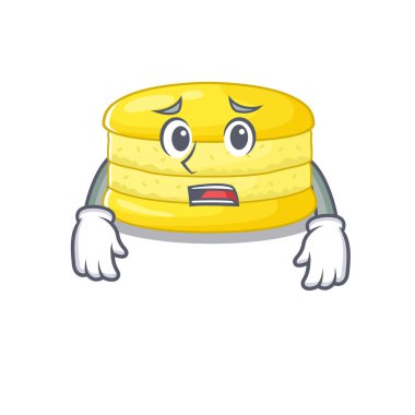 Limonlu makaronun korkmuş bir yüzü var. Vektör illüstrasyonu