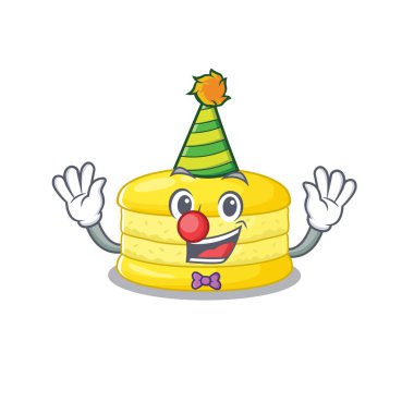 Komik palyaço limonlu kurabiye çizgi film karakteri maskot tasarımı. Vektör illüstrasyonu