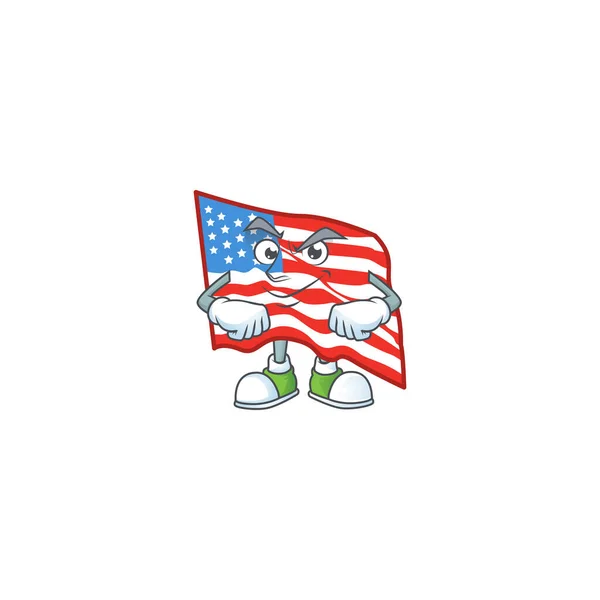 USA flag mascot icon design style with Smirking face — 스톡 벡터