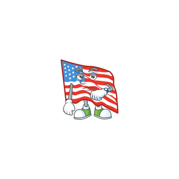 Picture Usa Flag Waiting Gesture Vector Illustration — Stock Vector