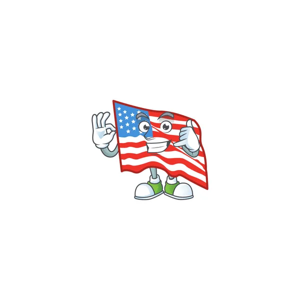 Noem Maar Grappige Amerikaanse Vlag Mascotte Foto Stijl Vectorillustratie — Stockvector