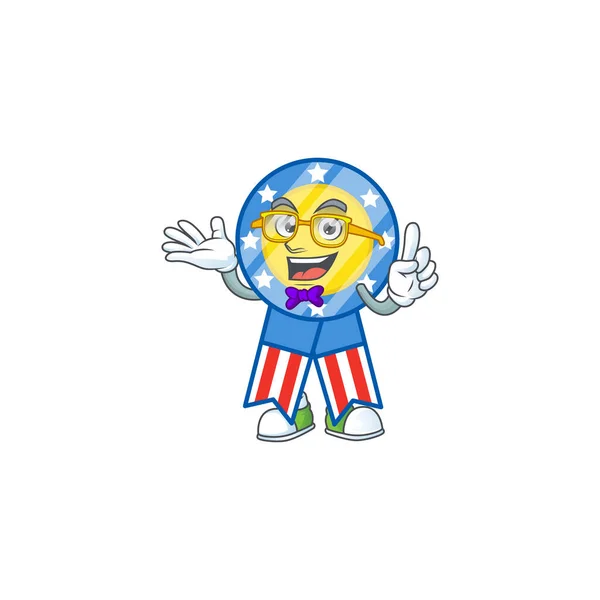 The Geek character of USA medal mascot design — Stockový vektor