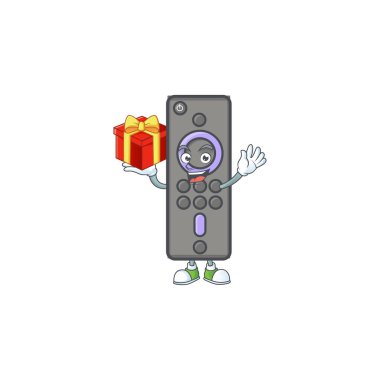 Uzaktan kumandalı, hediye kutusu olan çizgi film karakteri