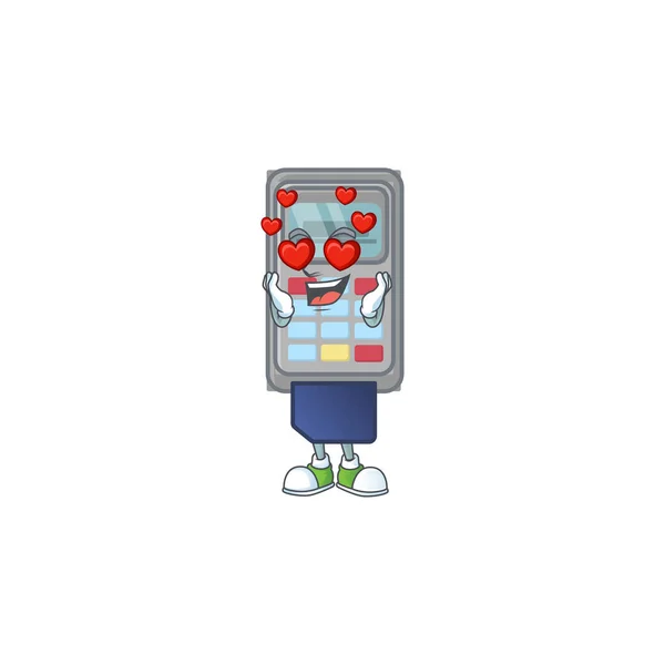 Une machine de point de vente romantique style de conception de mascotte de dessin animé — Image vectorielle