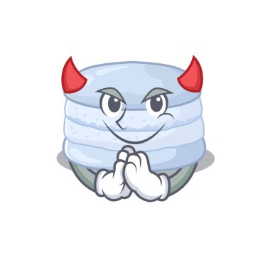 Devil blueberry macaron Cartoon in character design