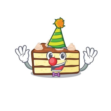 Komik palyaço çikolatalı pasta çizgi film karakteri maskot tasarımı