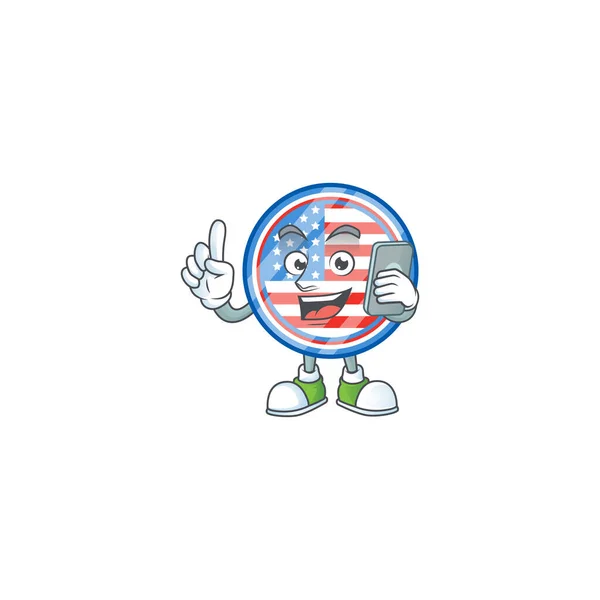 A picture of happy circle badges USA speaking on the phone — Wektor stockowy