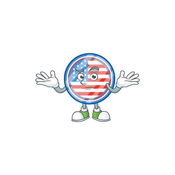 A comical Grinning circle badges USA cartoon design style — Διανυσματικό Αρχείο