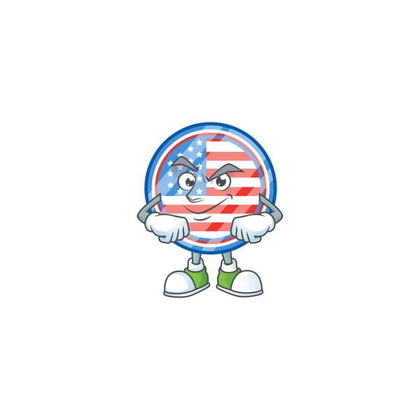 Circle badges USA mascot icon design style with Smirking face — Stock vektor