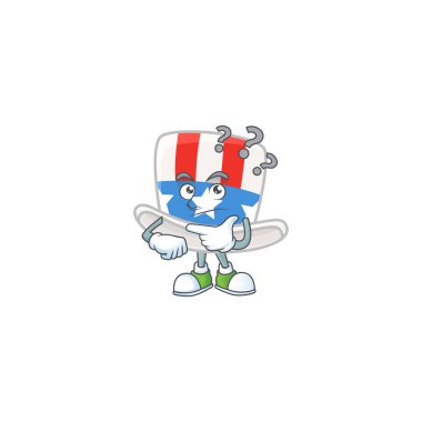 Uncle sam hat cartoon mascot style in a confuse gesture