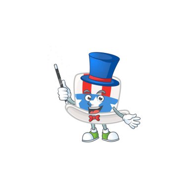 A character of uncle sam hat performance as a Magician