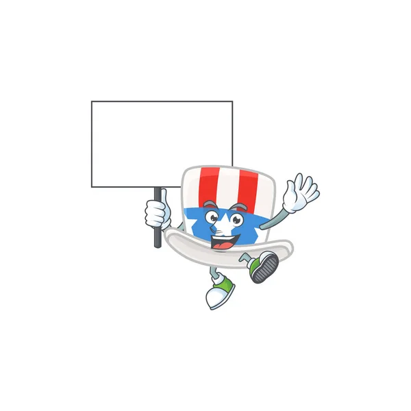 A picture of uncle sam hat cartoon character with board — Wektor stockowy