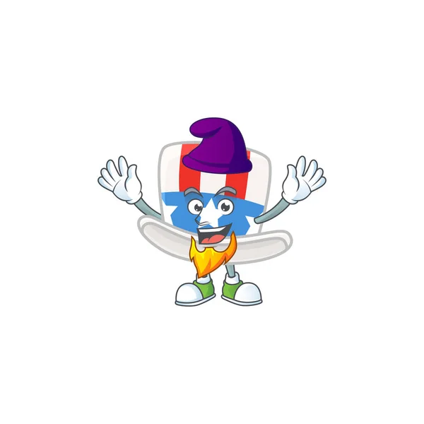 Mignon oncle Sam chapeau icône de mascotte joué comme un elfe sur la scène — Image vectorielle