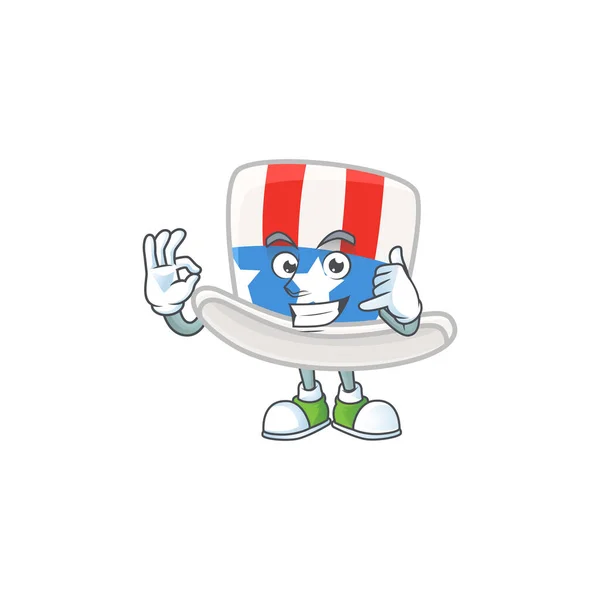 Call me funny uncle sam hat mascot picture style — Stock vektor
