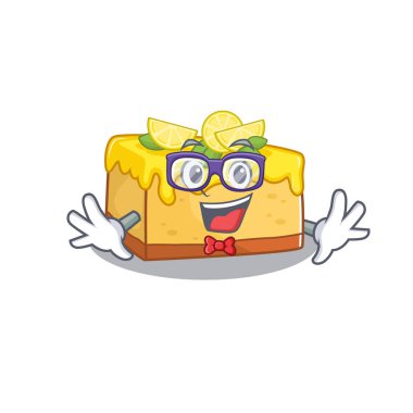 A cartoon concept of Geek lemon cheesecake design