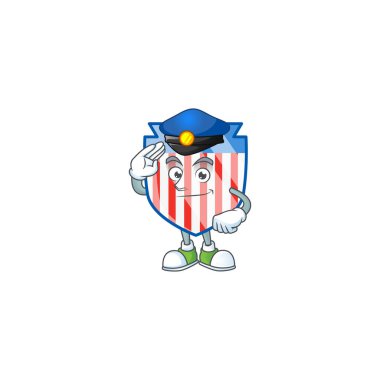 A character design of USA stripes shield working as a Police officer