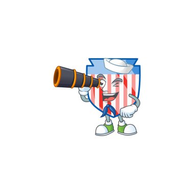 A picture of USA stripes shield Sailor style with binocular vector