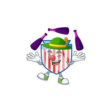 Smart USA stripes shield cartoon character style playing Juggling