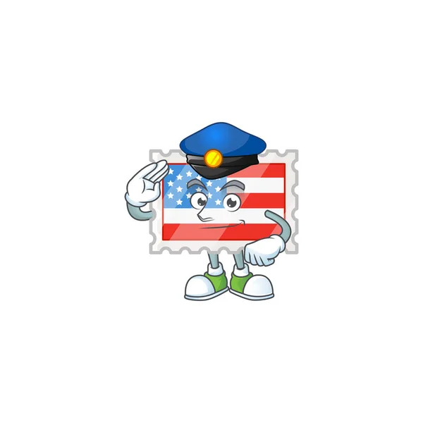 A character design of independence day stamp working as a Police officer — Stockvektor
