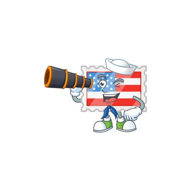 A picture of independence day stamp Sailor style with binocular vector