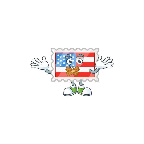 Mascotte cartoon karakter ontwerp van de onafhankelijkheid dag stempel maken van een stil gebaar — Stockvector