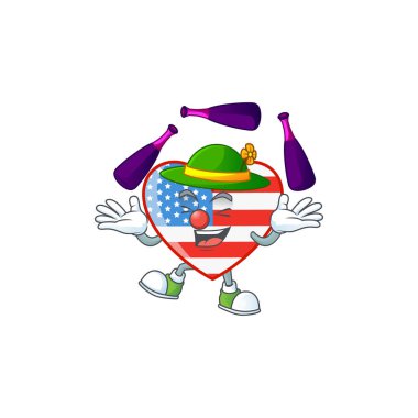 Akıllı bağımsızlık günü çizgi film karakteri tarzında hokkabazlık yapmayı sever