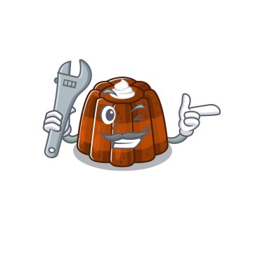 Akıllı mekanik çikolatalı puding çizgi film karakteri tasarımı