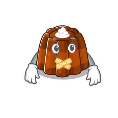 Çizgi film karakteri tasarımı çikolatalı puding sessiz bir jest yapıyor