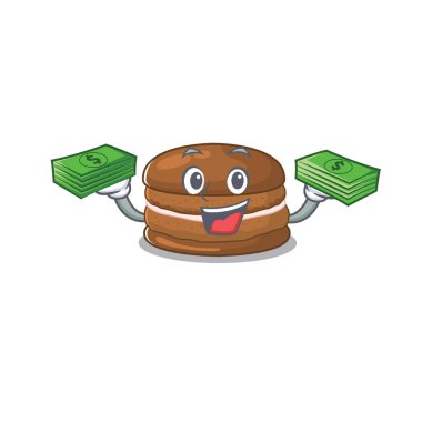 Havalı, zengin, çikolatalı makaron karakteri. Elinde para var.