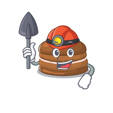 Havalı akıllı Miner çikolatalı macaron karakter tasarımı