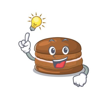 Zeki bir çikolatalı makarna çizgi film karakteri tarzında bir fikir jesti vardır.