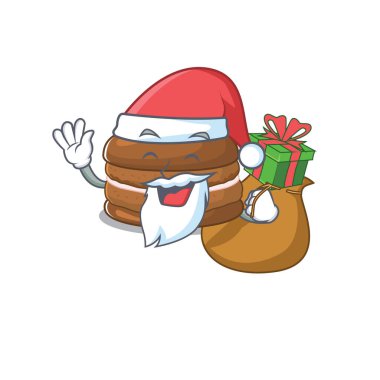 Noel Baba çikolatalı makarna çizgi film karakteri tasarımı hediye kutusuna sahip