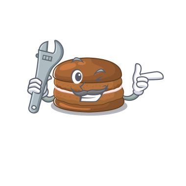 Akıllı mekanik çikolatalı kurabiye çizgi film karakteri tasarımı