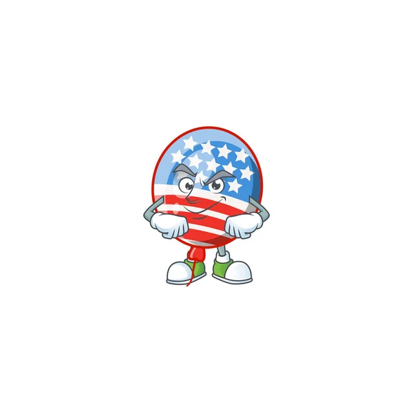 带有笑脸的Usa条纹气球吉祥物图标设计风格 — 图库矢量图片