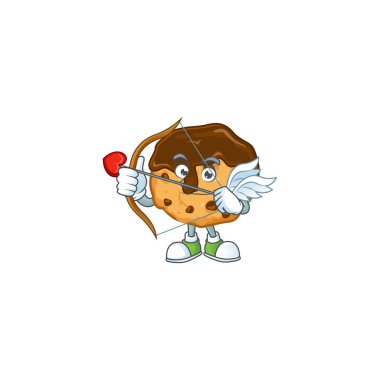 A lovely chocolate chips with cream Cupid with arrow and wings