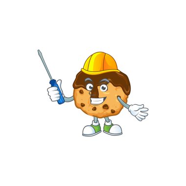 Smart automotive chocolate chips with cream in cartoon character style