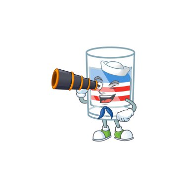 A picture of USA stripes glass Sailor style with binocular vector