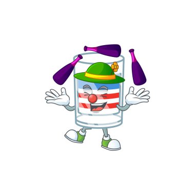 Smart USA stripes glass cartoon character style playing Juggling