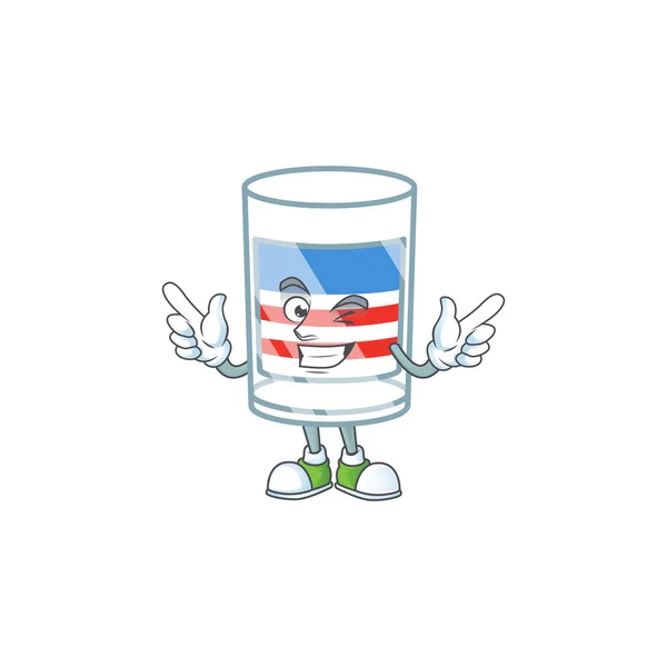 หน้าตลก USA stripes แก้วการออกแบบมาสคอตกับ Wink ตา — ภาพเวกเตอร์สต็อก