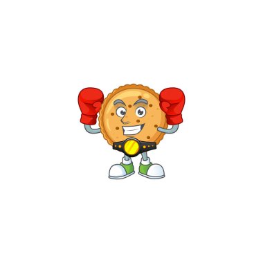 A sporty Boxing peanut butter cookies cartoon character design style