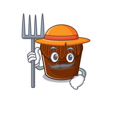 Mutlu Çiftçi Çikolata Çizgi filmi Şapkalı ve aletli