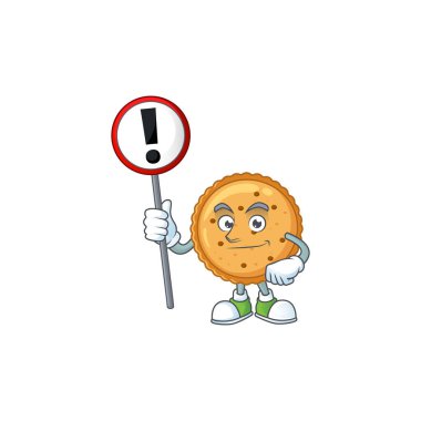 Cartoon character design of peanut butter cookies rise up a broad