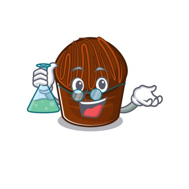 Güzel çikolata şekerli Profesör çizgi film karakteri cam tüplü