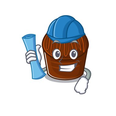 Çikolatalı şeker mimarının başarısı mavi iz ve mavi miğfer.