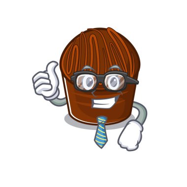 Havalı ve zeki iş adamı gözlüklü çikolata şekeri