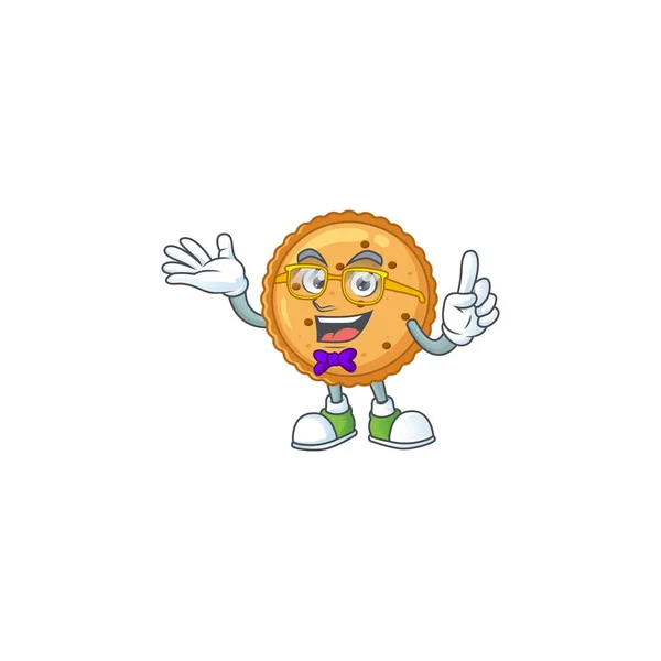 The Geek character of peanut butter cookies mascot design — Stok Vektör