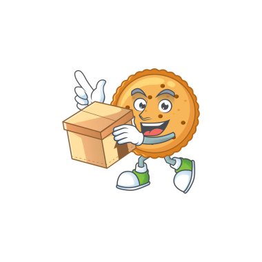 A charming peanut butter cookies mascot design style having a box