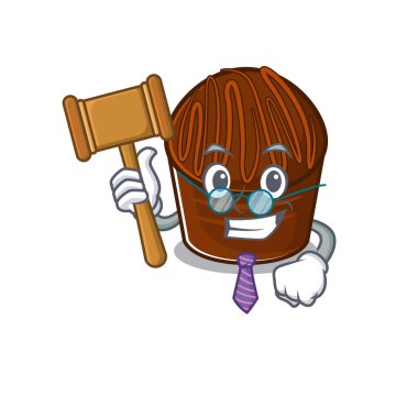 Maskot karakter tarzında akıllı yargıç çikolatası.