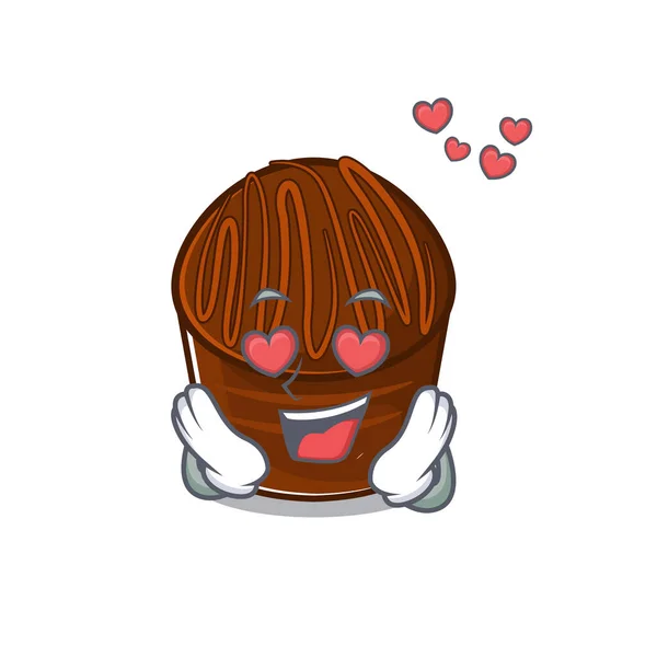 Romantikus szerelmes csokoládé cukorka rajzfilm karakter koncepció — Stock Vector